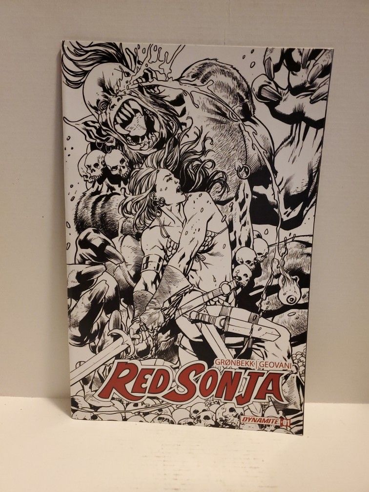 RED SONJA 2023 #1 CVR S 1:20 BRYAN HITCH LINE ART B&W VARIANT DYNAMITE