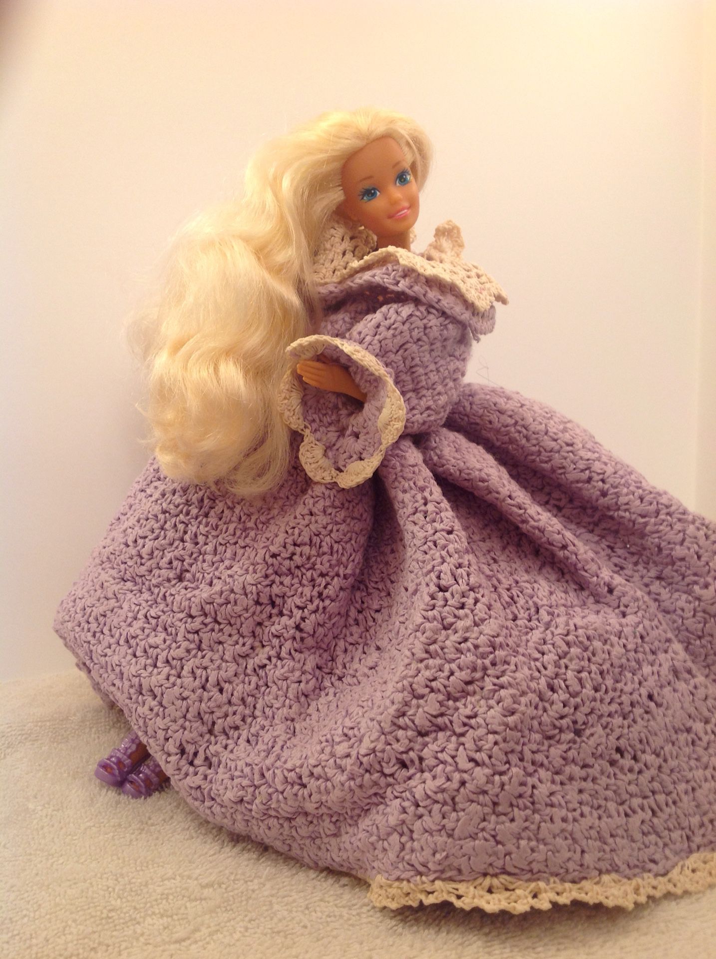 Barbie crocheted lavender dress