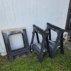 $25 for four plastic folding sawhorse saw horse stands
