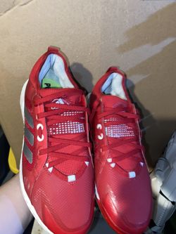 Adidas Pure Hustle Baseball Cleats Mens Size 7.5 Red Silver Lace Up NEW