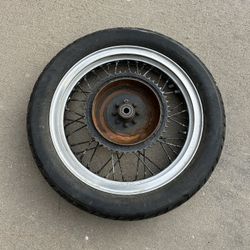 Harley Davidson Sportster Ironhead  chrome rear Wheel & drum good condition