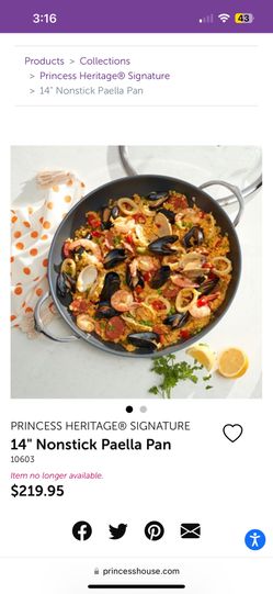 14" Nonstick Paella Pan - Princess House