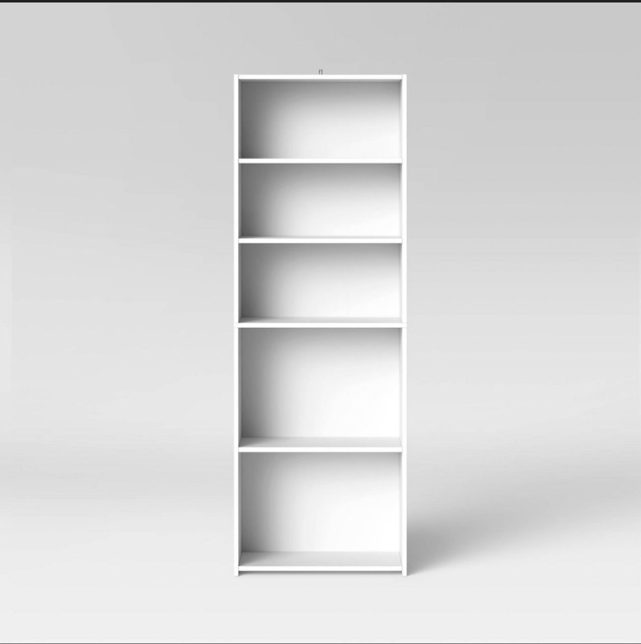 5 Shelf White Bookcase