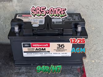 AGM Car Battery Group Size 94r/H7
