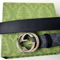 Gucci Double G Plate Buckle Belt Black Width 4cm