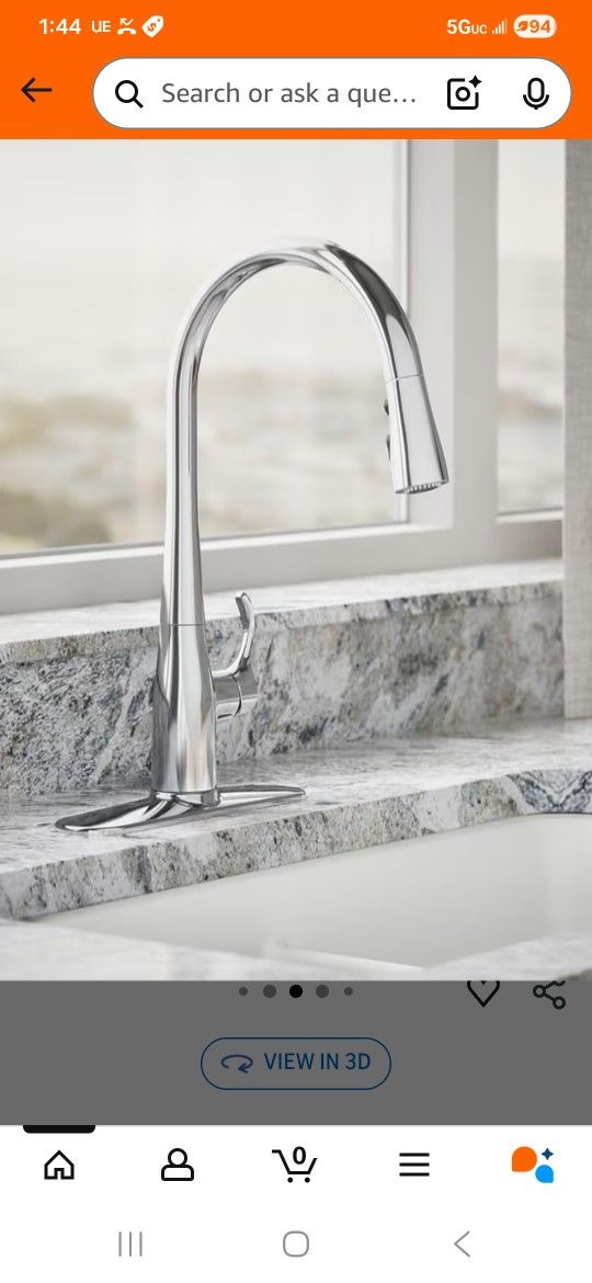 Kohler 596-CP kitchen Sink Faucet With Sprayer