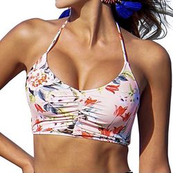 Floral Halter Bikini Top 