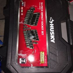 Husky 56-piece 1/2 inch drive SAE/Metric 6-point impact socket set