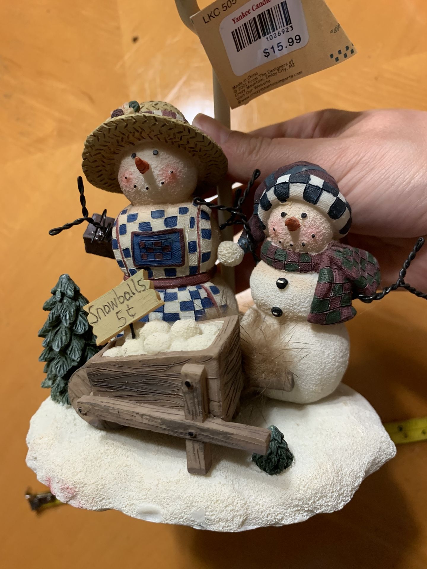 Yankee Candle Crazy Mountain Snowman Tealight Candle Holder with Glass Shade Coral Springs 33071