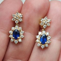 Sapphire Diamond Earrings 