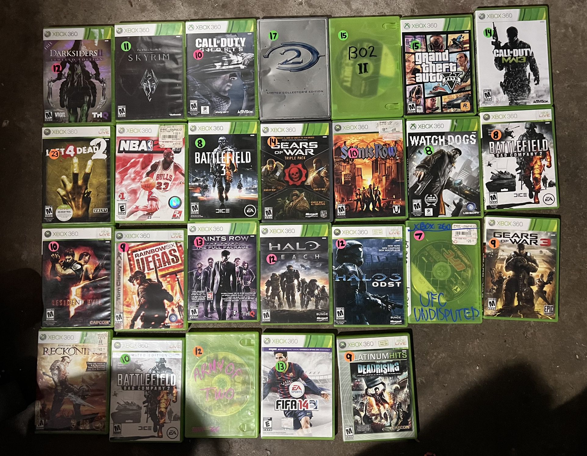 Xbox 360 Games Each Priced In Picture