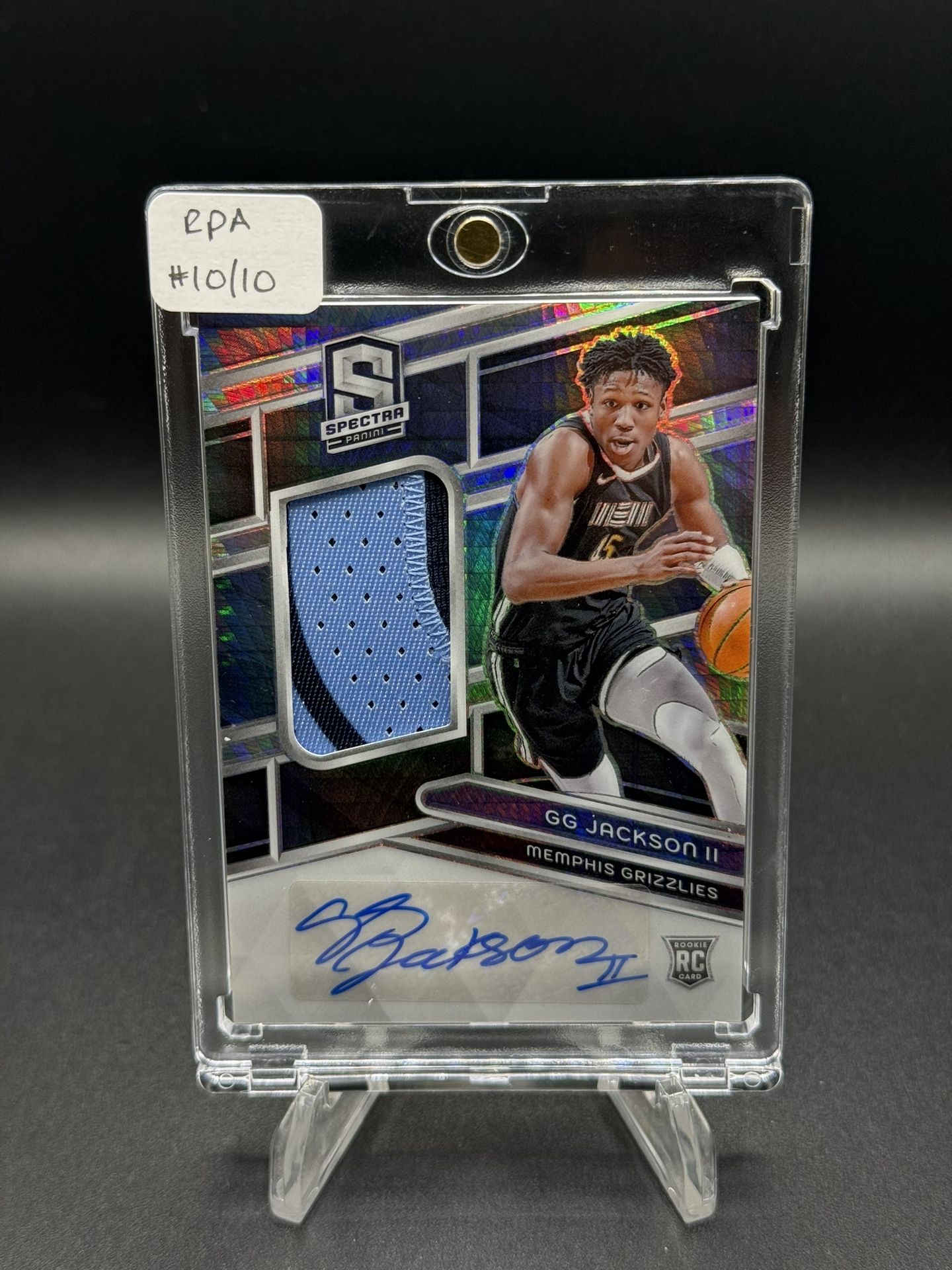 2023-24 Panini Spectra Prizm #203 GG Jackson Rookie Two Color Patch Relic Auto RPA #10/10