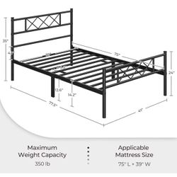 Twin size bed frame
