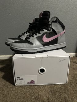 Nike Dunk High ID by YOU Grey/Black/Pink Custom Shoes Sz 12 - Worn Once 