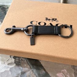 Coach Trigger Snap Leather Key Fob 