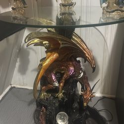 Dragon table with waterfall