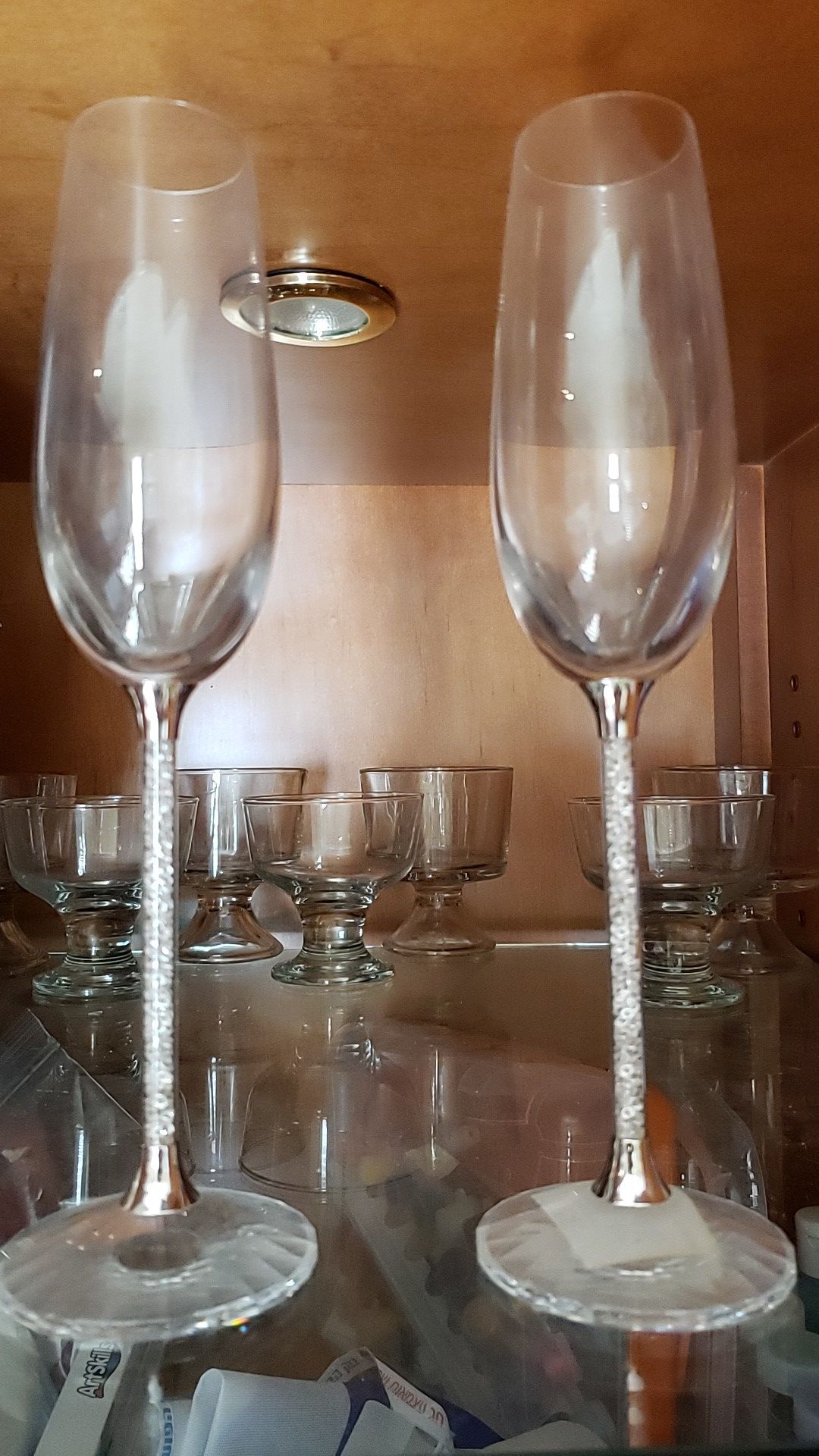 Two Swarovski wine / cocktail glasses original