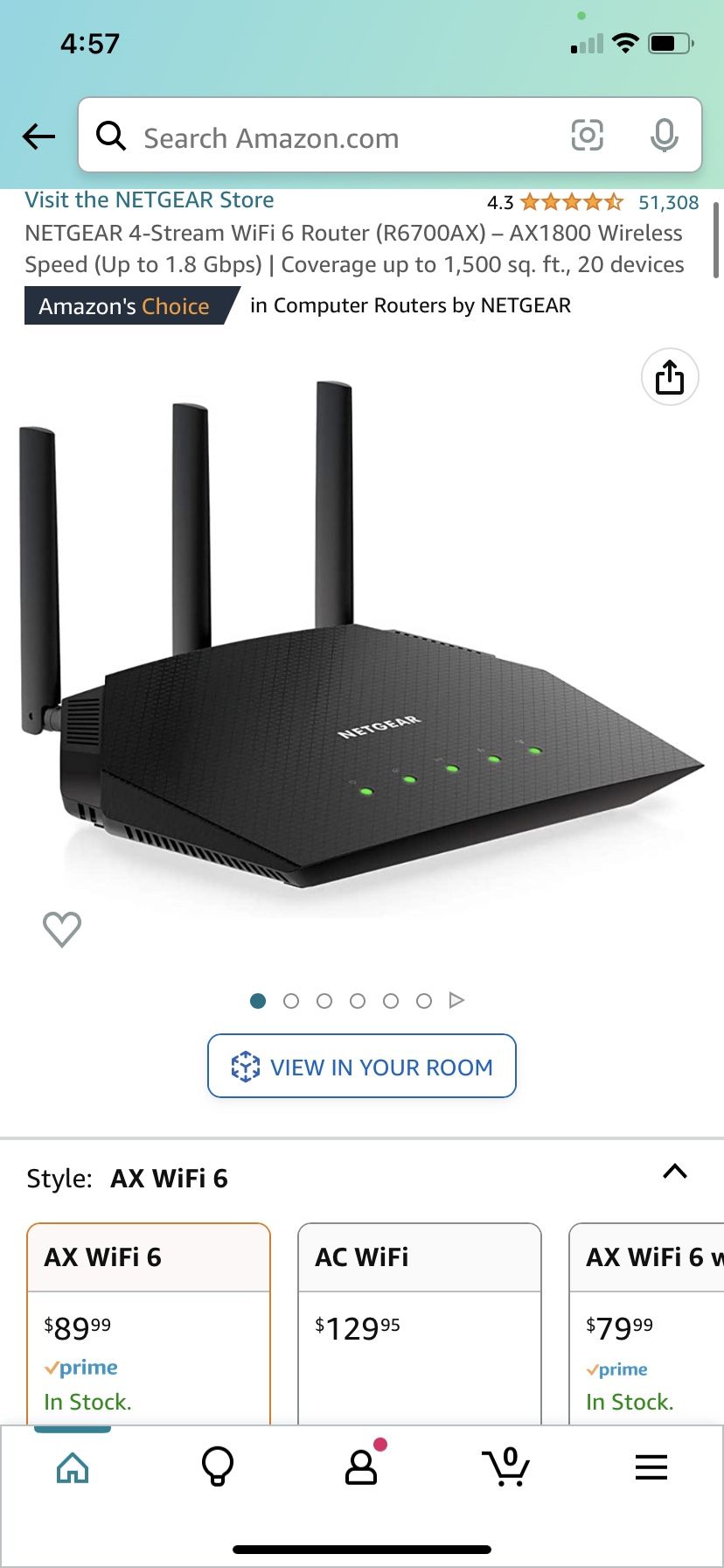 NETGEAR 4-Stream WiFi 6 Router