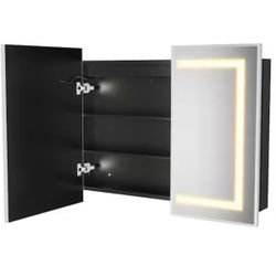 HOMEIBRO 36 in. x 30 in. Silver Bathroom Medicine Cabinett with Mirror, Recessed or Surface Lighted Medicine Cabinet