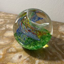 Vintage Large Art Glass Paperweight 