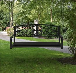 Brand New In Box Outdoor Metal Porch Swing - Black