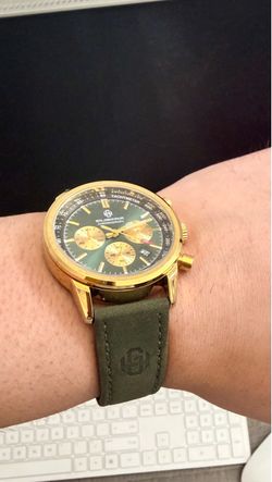 Goldenhour Chronograph Watch Gold Green