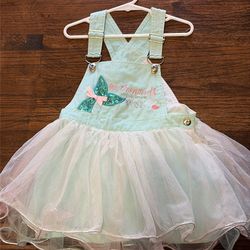 Toddler girl clothes size 4t bib overall mermaid dress