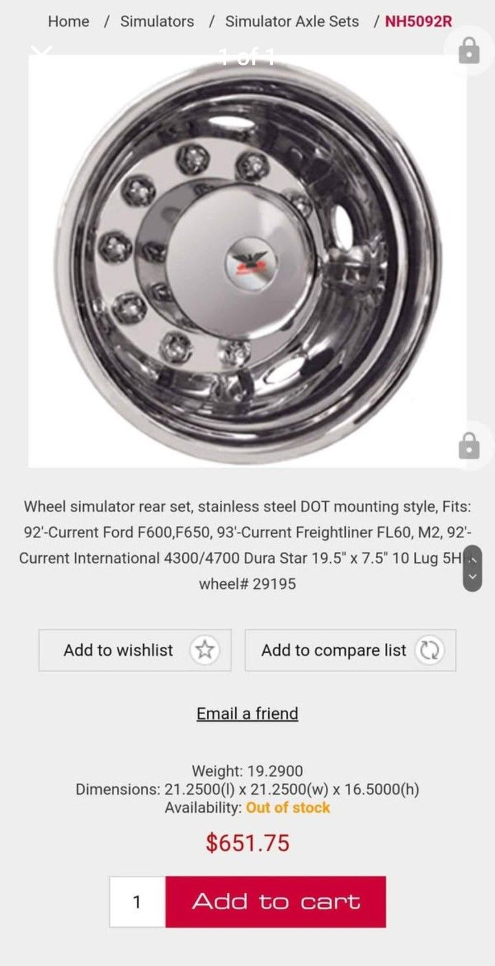 brand new rear simulators for a ford, international, or freightliner