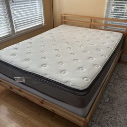 Queen Bed With Mattress And Box Spring In Great Condition