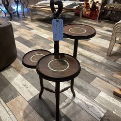 Beautiful Antique Wood And Leather 