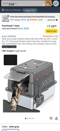 XXXL stainless steel litter box! Brand new on amazon 119.99