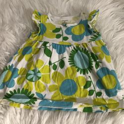 Carter’s 6M blue/green/white baby girl dress
