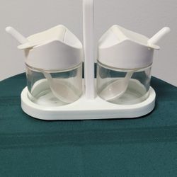 Gemco 8oz. Glass Condiment Jar Caddy