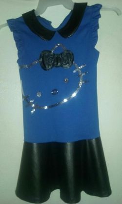 Girls blue and black Hello kitty dress size 10