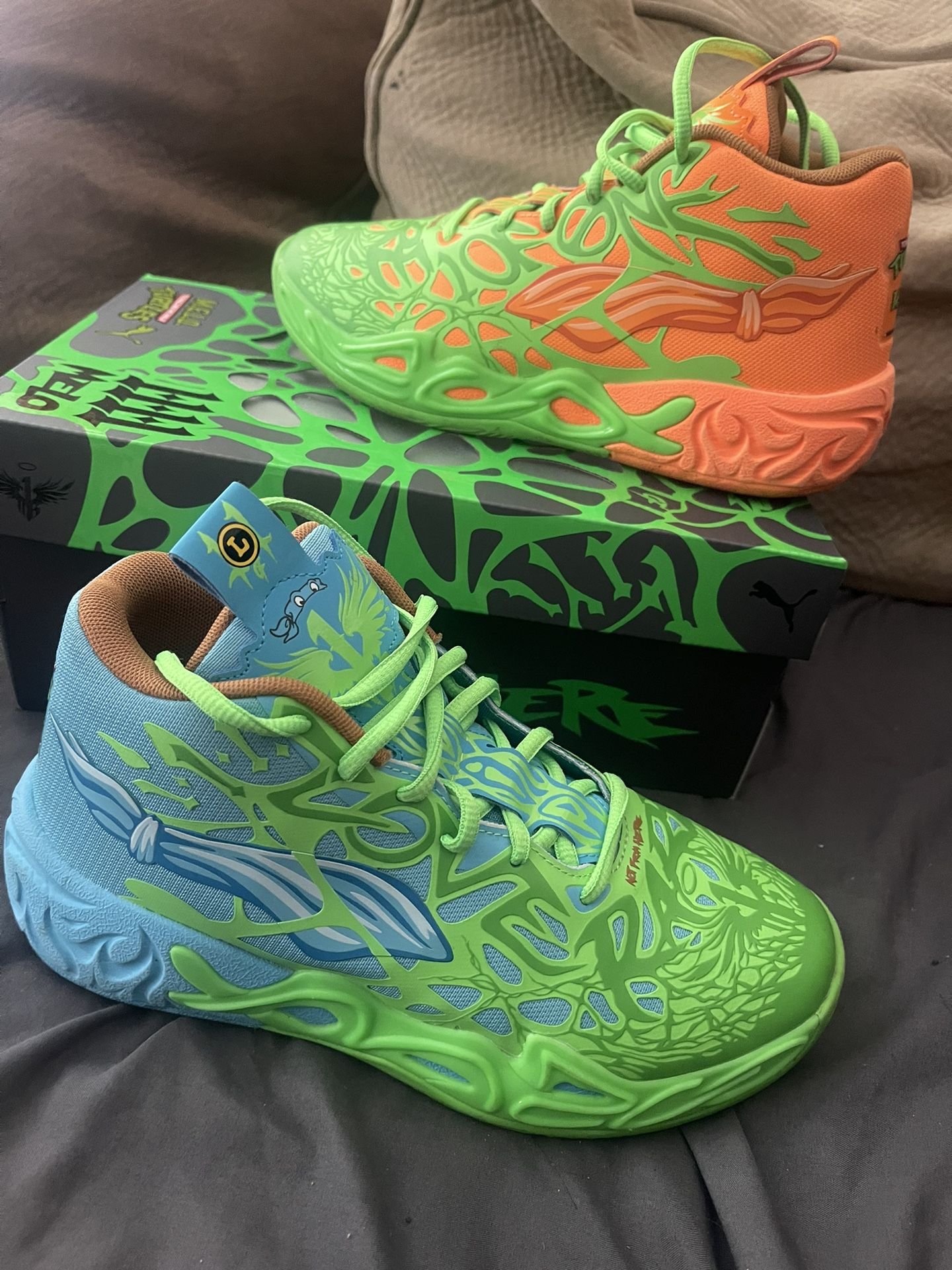 PUMA x LAMELO BALL x TMNT 5.5 Boys BasketBall Shoes