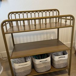Little Seeds Monarch Hill Ivy Metal Changing Table, Gold