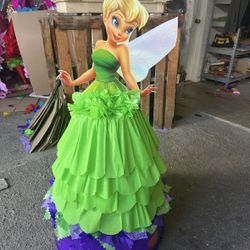 Tinkerbell Dress Style Tower Pinata With Balls