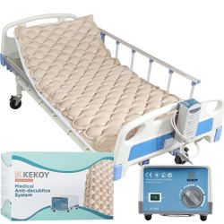 Alternating Air Pressure Mattress Pad, Bed Sore Prevention, Hospital Bed Mattress Topper With Whisper Quiet Pump & Waterproof, Heat Resistant Ulcer Cu