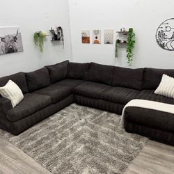 Black Sectional Couch - Free Delivery 