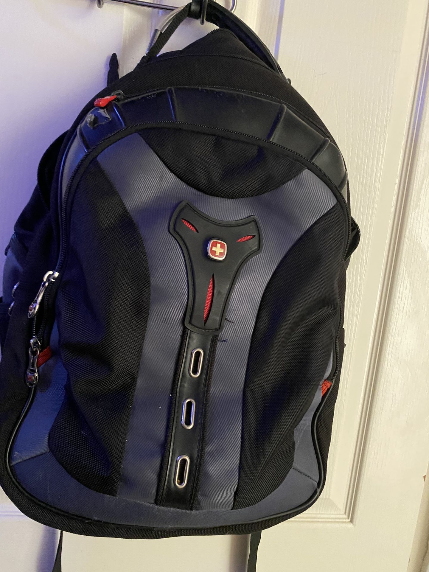 Swiss Gear Black & Red Backpack With Lots Of Compartments