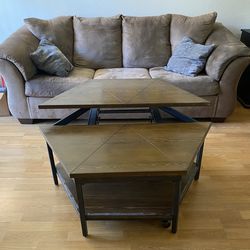 Brown Couch + love seat & coffee table set
