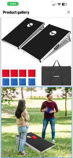 ZENY Cornhole Set 3x2 ft, Portable Corn Hole Boards, Outdoor Backyard Game for Adult Family, Foldable Aluminum Cornhole Boards  73 $50