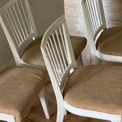 Four Solid Wood, Farmhouse Style Dining Chairs