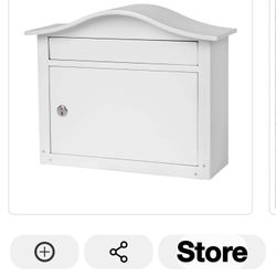 Architectural Design Mailbox  White Finish Fir Wall Mount 