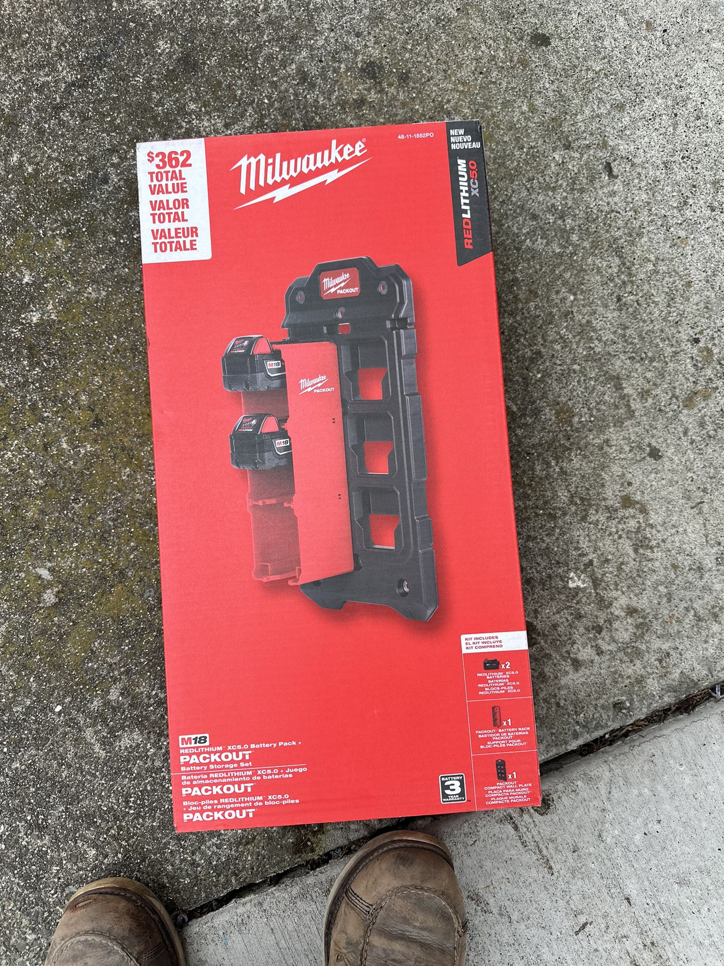 (2) Milwaukee 5.0 Batteries With Pack out Plates 
