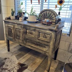 Stunning Solid Wood Buffet or Entry Way Table--ALL INFO IS IN THE AD