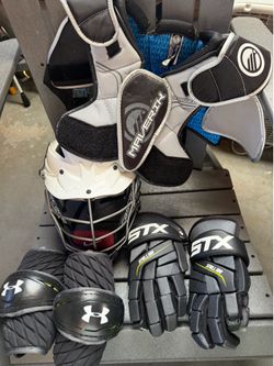 STX Boys lacrosse gear with bag