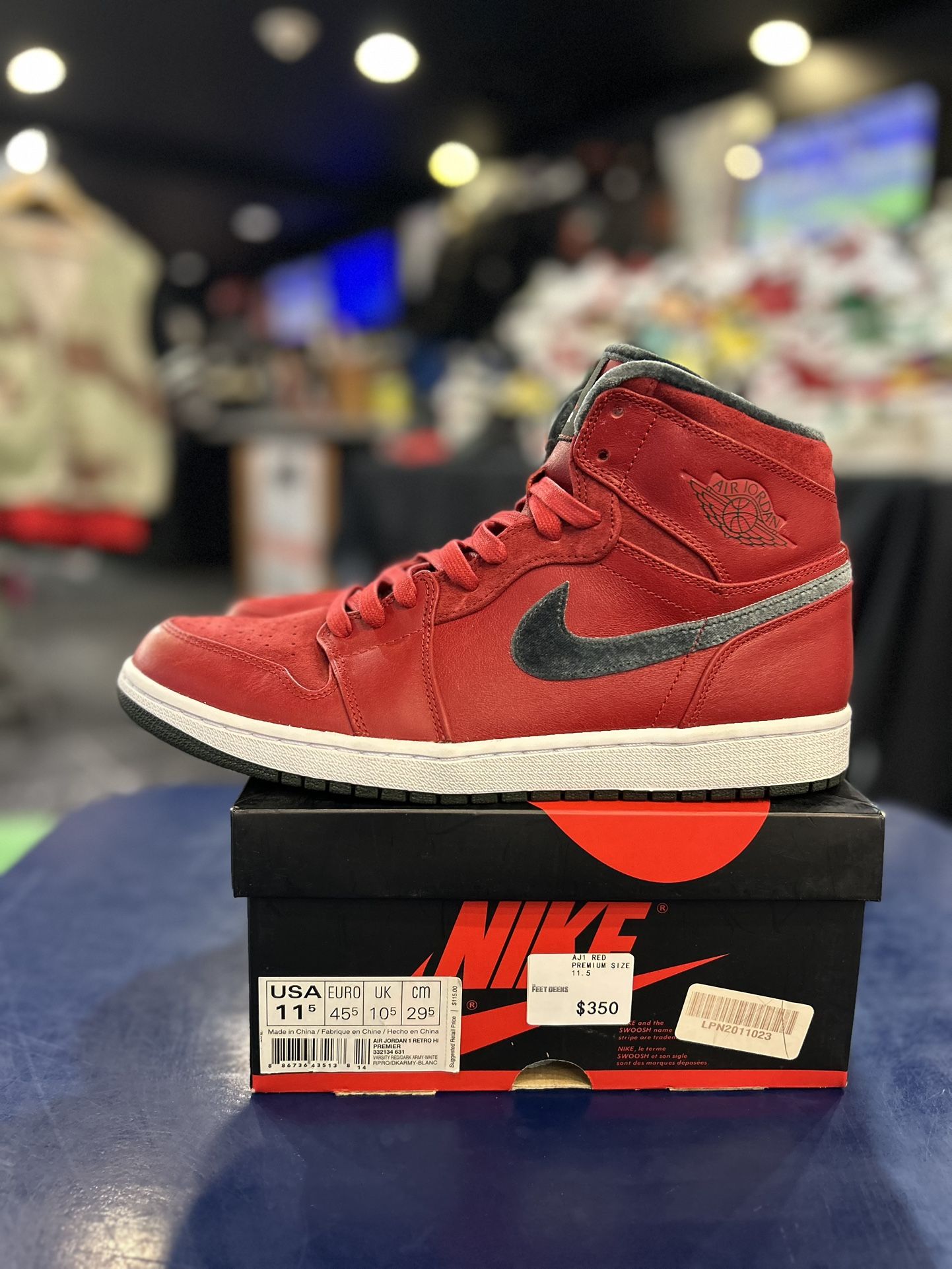Nike Air Jordan 1 High Premier Red Gucci 2013 Size 11.5