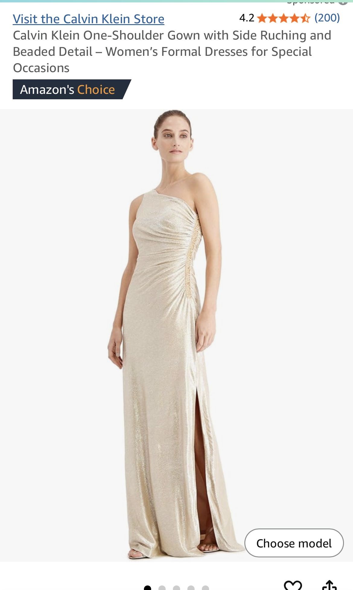 Shoulder Calvin Klein Long Gowns Satin Calvin Klein Evening Wear