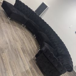 Curved Velvet Tufted Couch- Send An Offer, I May Accept